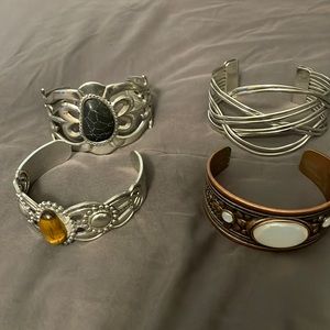 Lot of Four Cuff Bracelets